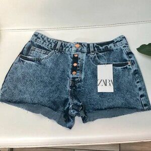 Zara Acid Wash Denim Shorts